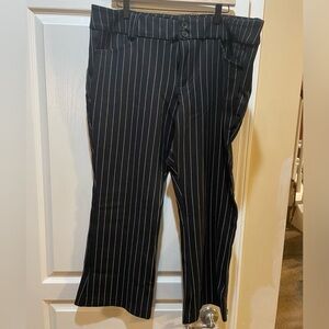 EUC Torrid black striped boot cut trouser pants.